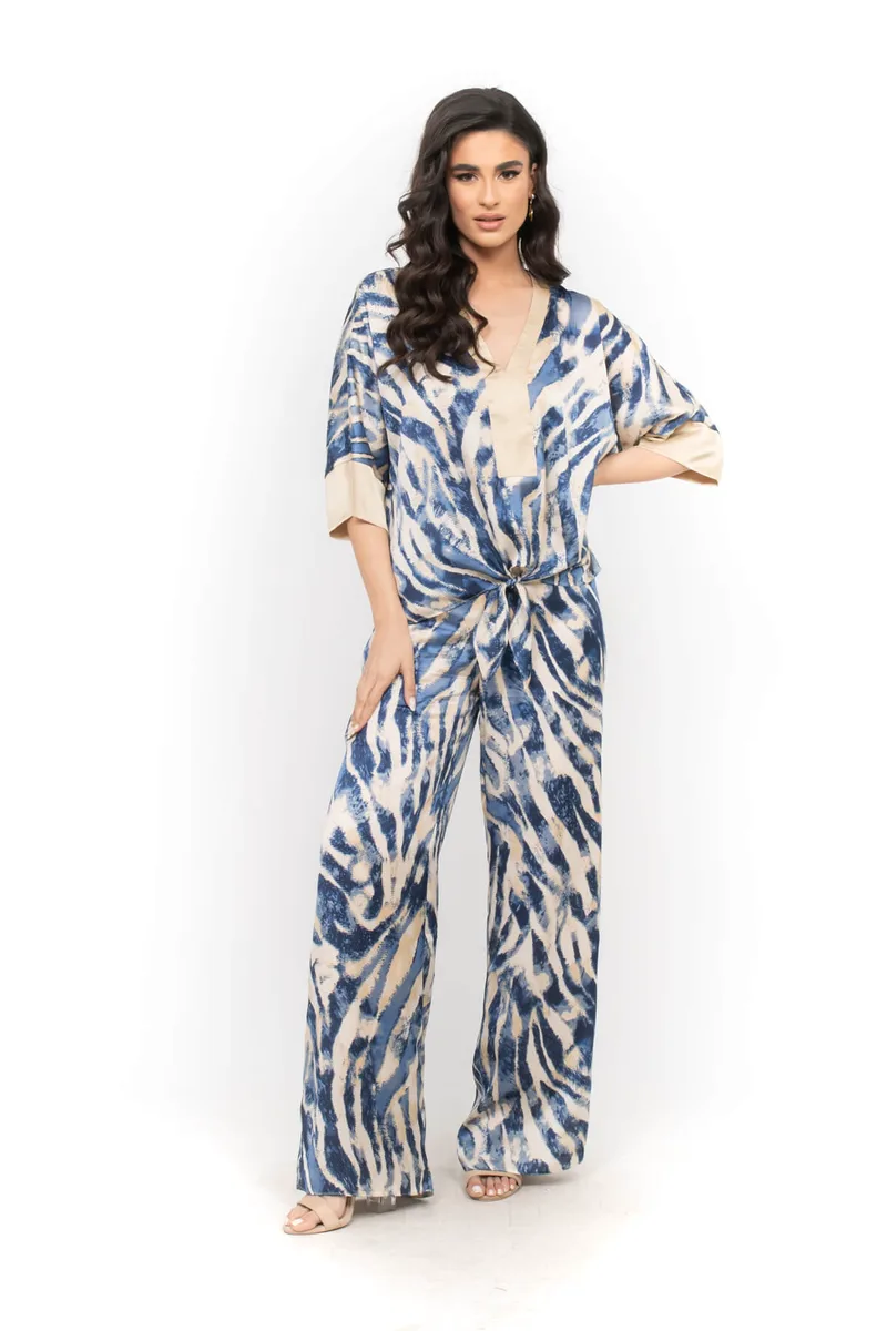 ΠΑΝΤΕΛΟΝΙ PLUS SIZE ΣΑΤΕΝ ΜΠΛΕ