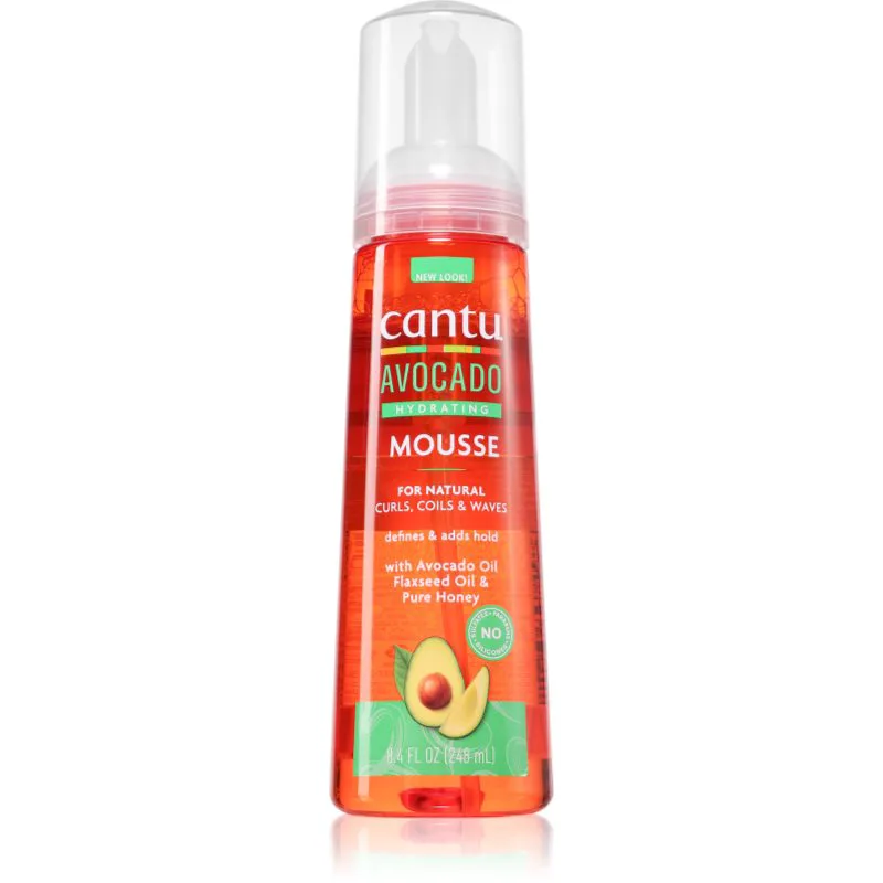CANTU Avocado Styling Mousse στάιλινγκ τζελ για σπαστά και σγουρά μαλλιά 248 ml
