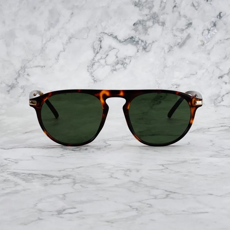 CARTER TORTOISE Tinted Sunglasses | Tortoise | Green Shades | Explicit Poets Sunglasses