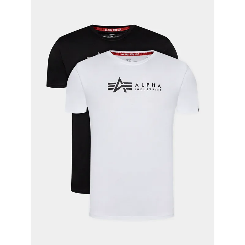 Alpha Industries Σετ t-shirts Alpha Label T 118534 Μαύρο Regular Fit