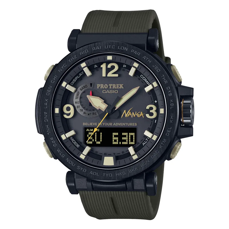 CASIO Protrek Tough Solar Solar Chronograph Khaki Biosourced Strap PRW-6630NA-1A3ER