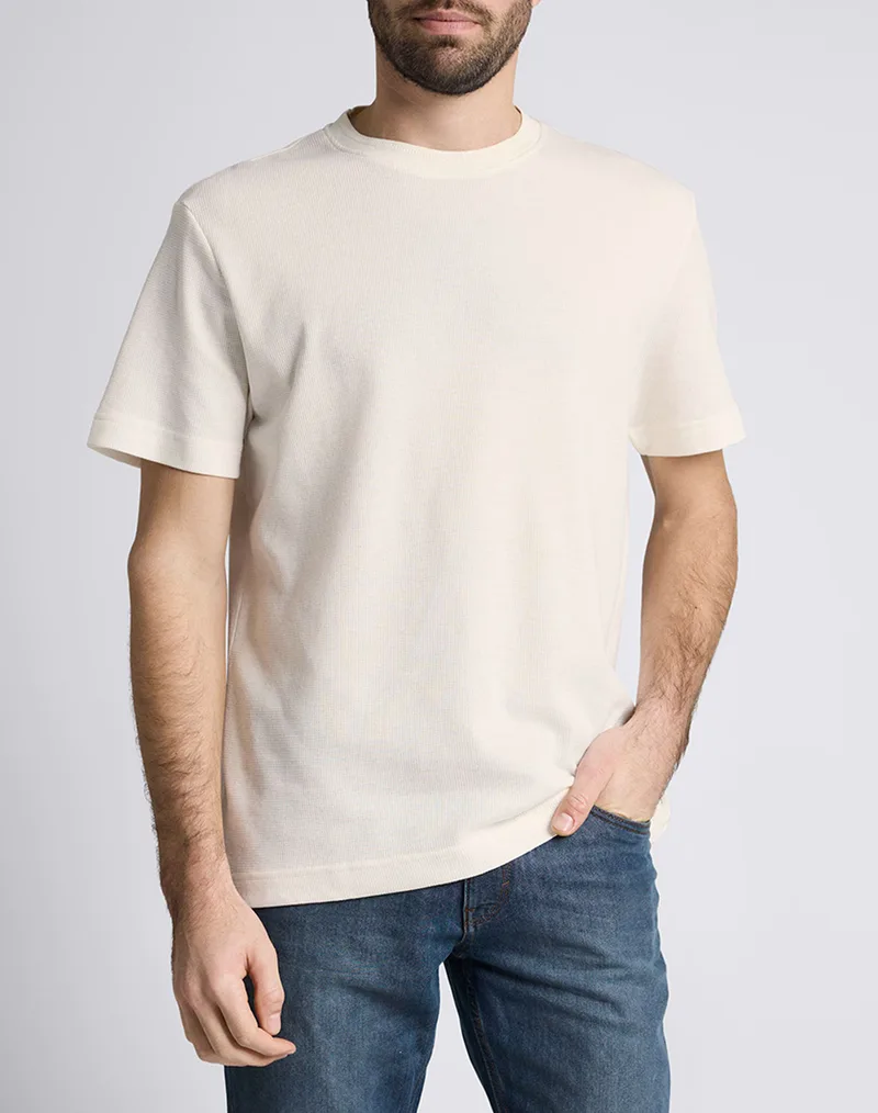 TOM TAILOR STRUCTURED T-SHIR ΜΠΛΟΥΖΑ ΑΝΔΡΙΚΟ 1048599-10348 Cream