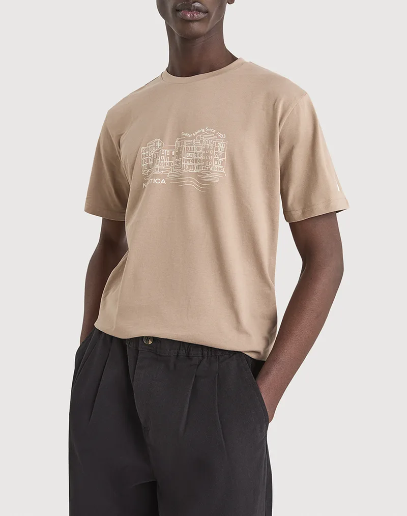 NAUTICA ΜΠΛΟΥΖΑ T-SHIRT ΚΜ Sassandra T-Shirt 3NCN1V04034-225 Biege