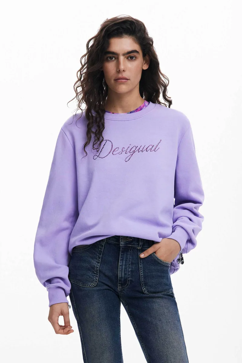 Desigual γυναικείο φούτερ με λογότυπο "Afra" - 25SWSK16 Λιλά