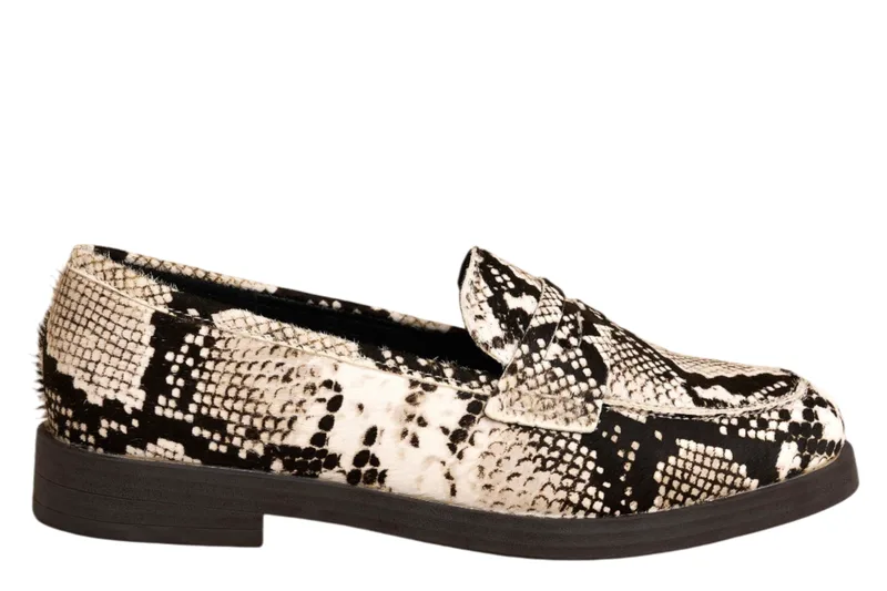 Μοκασίνια Attrattivo Animal Print 9Y23261-WHITE BLACK Γυναικείο
