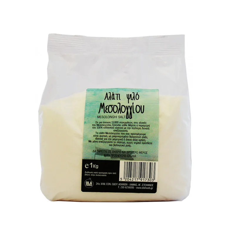 Αλάτι Μεσολογγίου Ψιλό - Όλα Bio - 1kg Ola Bio Ελλάδα No Sugar Added Gluten Free Lactose Free Vegan Palm Oil Free