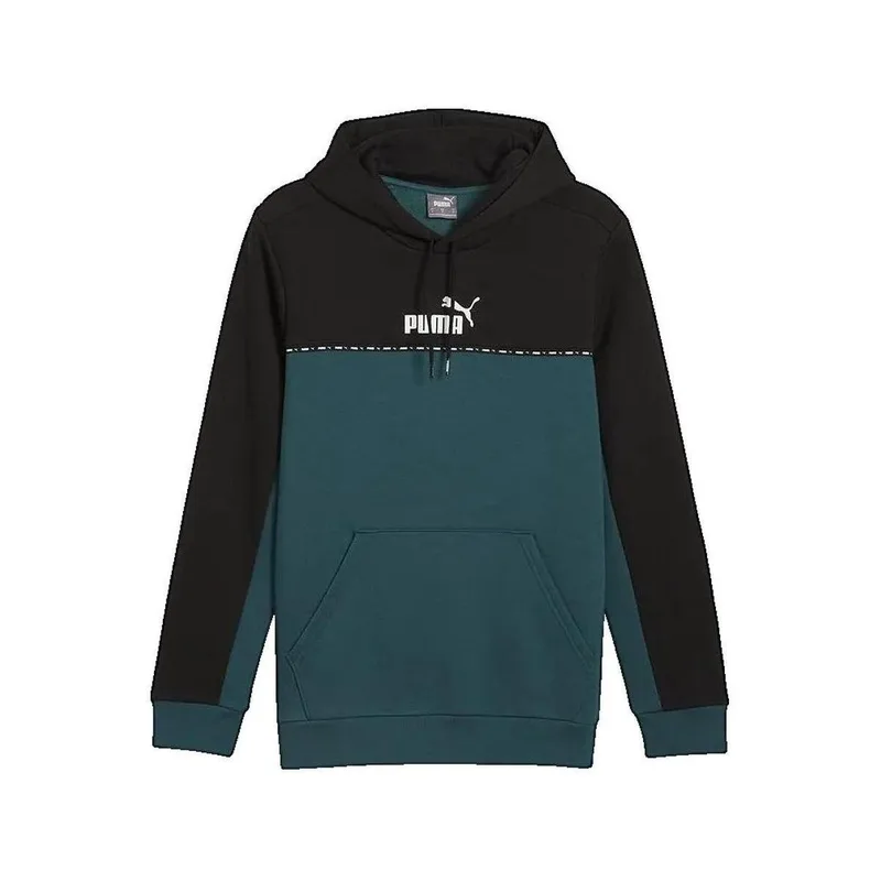 T-shirt με κουκούλα Puma Sweat à capuche Ess Block X Tape noir
