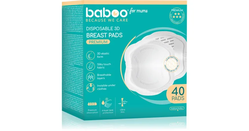 Baboo Premium Disposable Breast Pads Disposable Bra Pads 40pcs