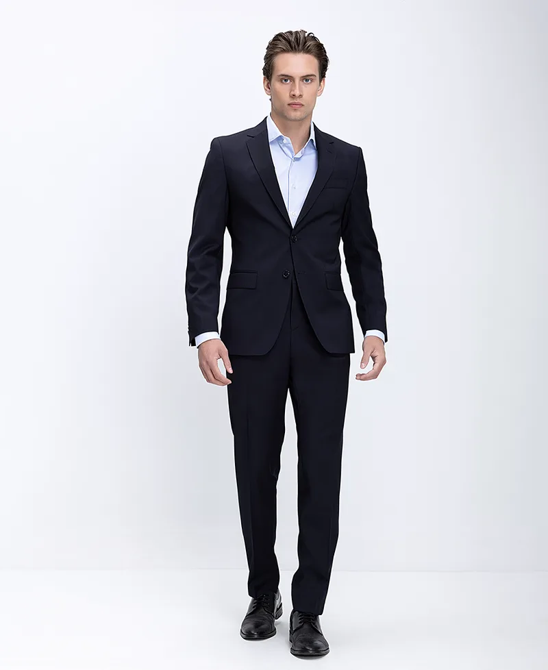 Boss Ανδρικό Κοστούμι Regular Fit Με Κλασικό Πέτο Και Καθαρή Ραφή