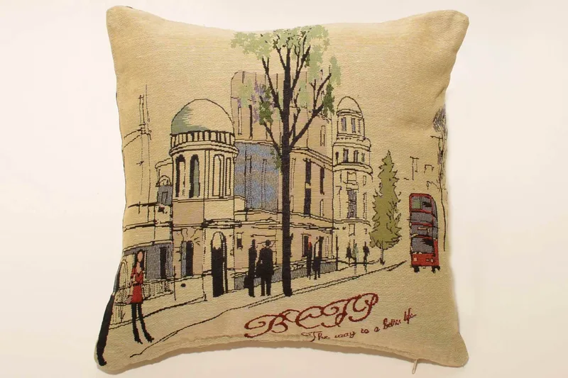 Μαξιλαροθήκη Διακόσμησης Silk Fashion British Road 2 45x45