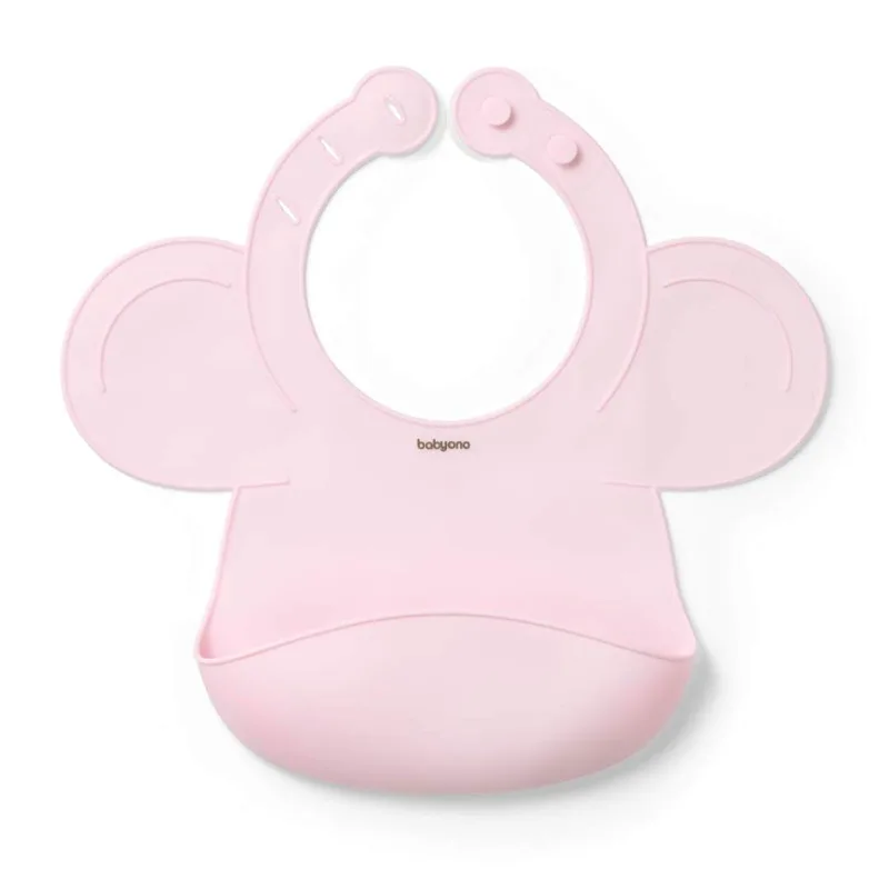 Σαλιάρα Σιλικόνης 6+ Μηνών (21x26) BabyOno Ροζ BN1639/02