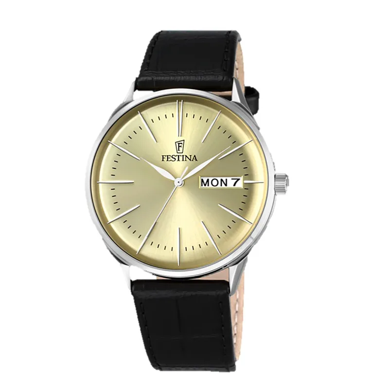 FESTINA Black Leather Strap F6837-2