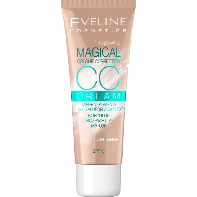 Eveline Cosmetics Magical Colour Correction CC κρέμα SPF 15 απόχρωση 50 Light Μπεζ 30 ml