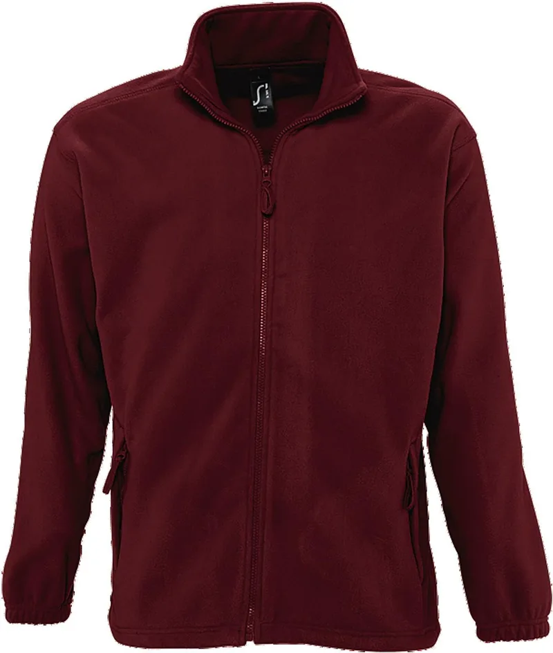 Ανδρική ζακέτα fleece North SOLS 55000 Burgundy