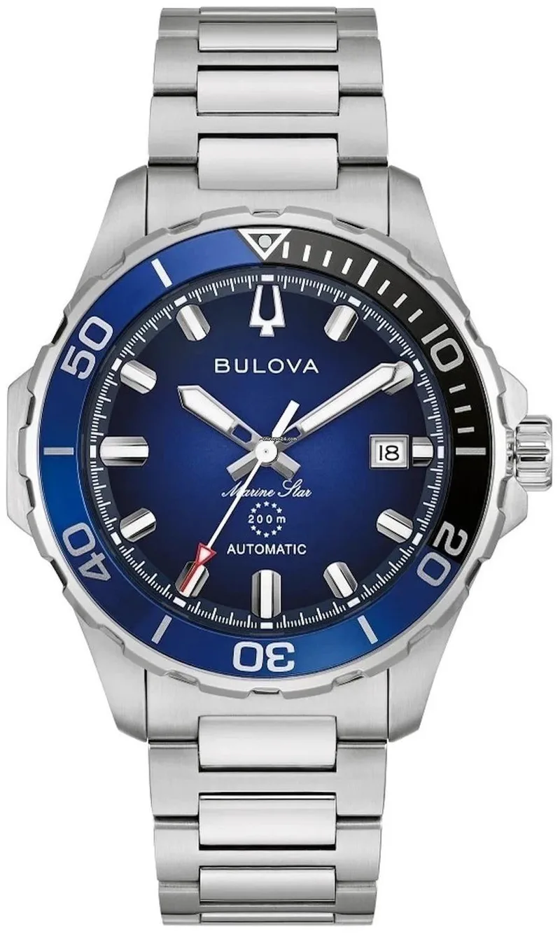 BULOVA Marine Star Automatic - 98B466, Silver case with Stainless Steel Bracelet