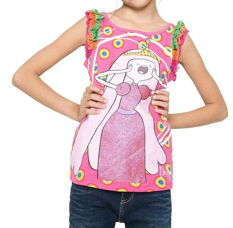 T-SHIRT DESIGUAL MONTGOMERY ADVENTURE TIME ΦΟΥΞΙΑ (104ΕΚ.)-(3-4 ΕΤΩΝ)