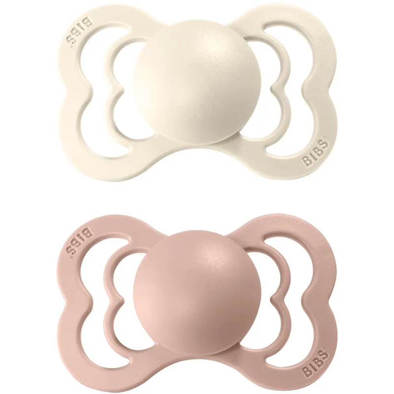 BIBS Supreme Natural Rubber Size 1: 0+ months πιπίλα Ivory / Blush 2 τμχ