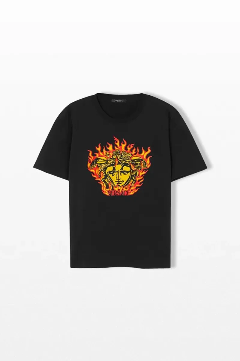 VERSACE Ανδρικό Μαύρο Medusa Flame T-Shirt