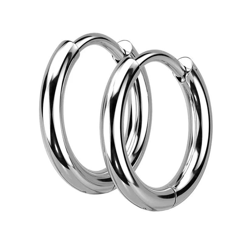 Jt Ατσάλινα σκουλαρίκια κρίκοι 2.5mm unisex Ασημί