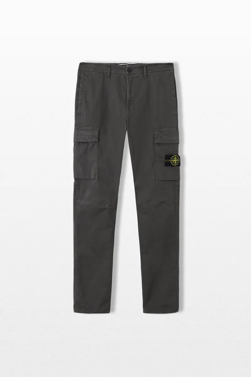 STONE ISLAND Ανδρικό Γκρι Cargo Trousers with Zip Pockets