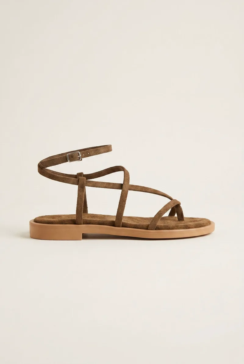 TFP Σανδάλια με Λουράκια Με Μπαρέτα - L8 VAMOS - Khaki Green Suede