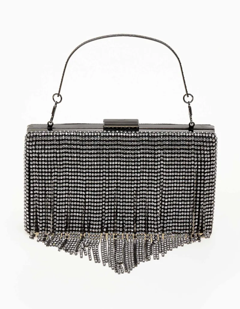Βραδινό clutch με ιδιαίτερο σχέδιο - Μαύρο