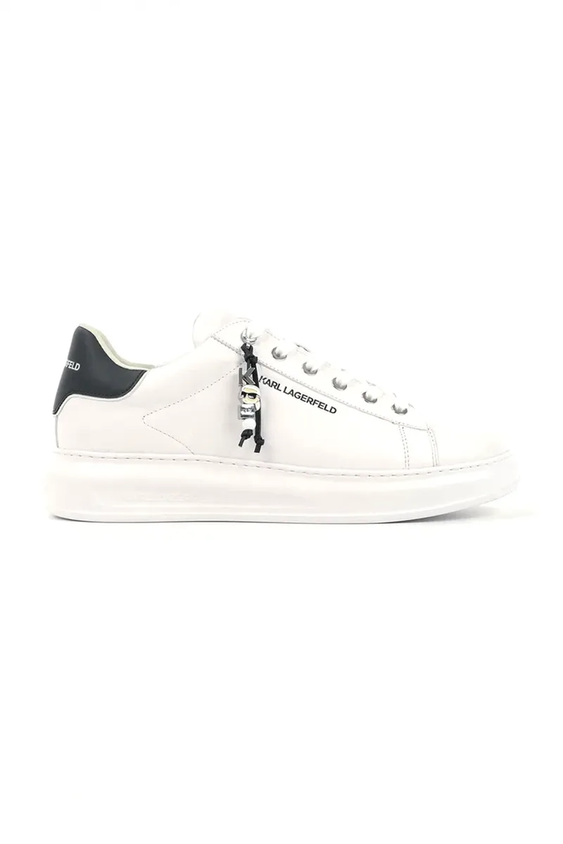 KARL LAGERFELD ΠΑΠΟΥΤΣΙΑ SNEAKERS KAPRI TASSEL KEY CHAIN ΛΕΥΚΟ