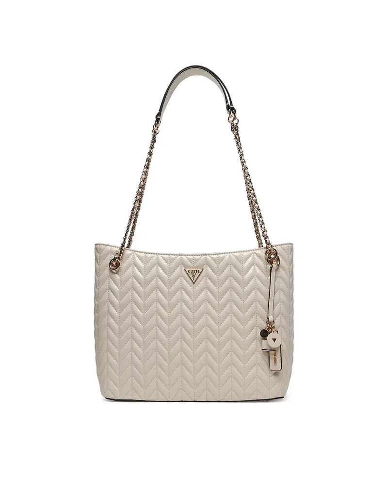 GUESS CHERYL 2 COMP TOTE ΤΣΑΝΤΑ ΓΥΝΑΙΚΕΙΟ HWTQ9720220-STO Ecru