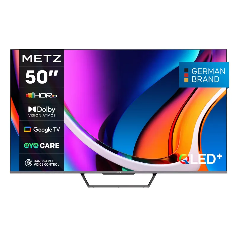 METZ blue 50MQD7500Z TV, 50", 126cm, 3840x2160 4K UHD, QLED/Direct LED, Wi-Fi, Dolby Vision™, Dolby Atmos®, Μαύρο