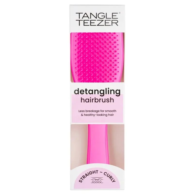 Tangle Teezer The Ultimate Detangler Straight & Curly Hairbruhsh Βούρτσα για Εύκολο Ξεμπέρδεμα για Ίσια & Σγουρά Μαλλιά 1 Τεμάχιο - Runway Ροζ