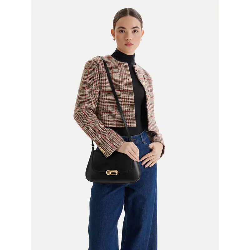 Τσάντα Calvin Klein Hardware Flap Medium Crossbody LV04F3401G Μαύρο