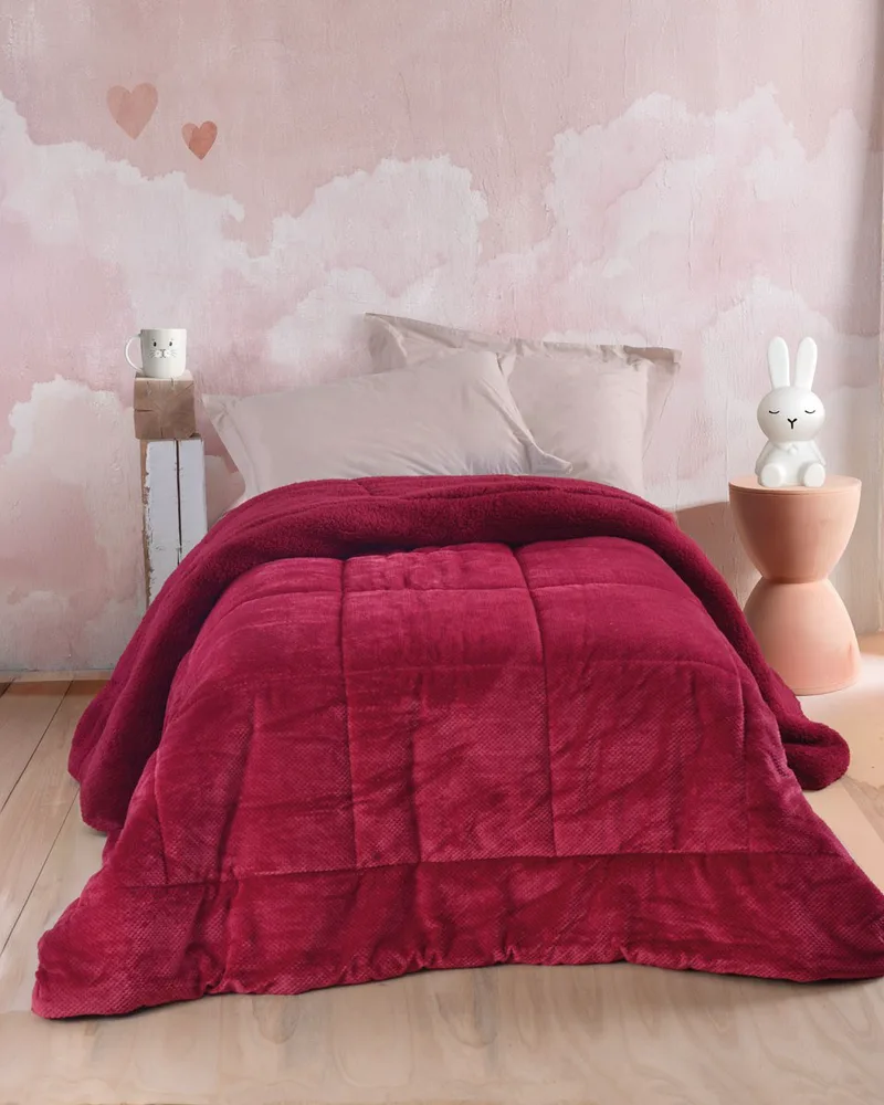 Κουβερτοπάπλωμα Μονό Rythmos Tilty Μπορντο Burgundy 160x220