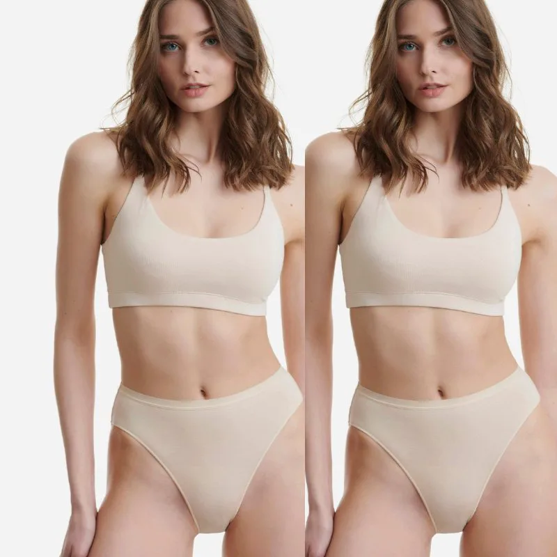 Slip ψηλόμεσα Bamboo 2άδα | W2033 ΜΠΕΖ