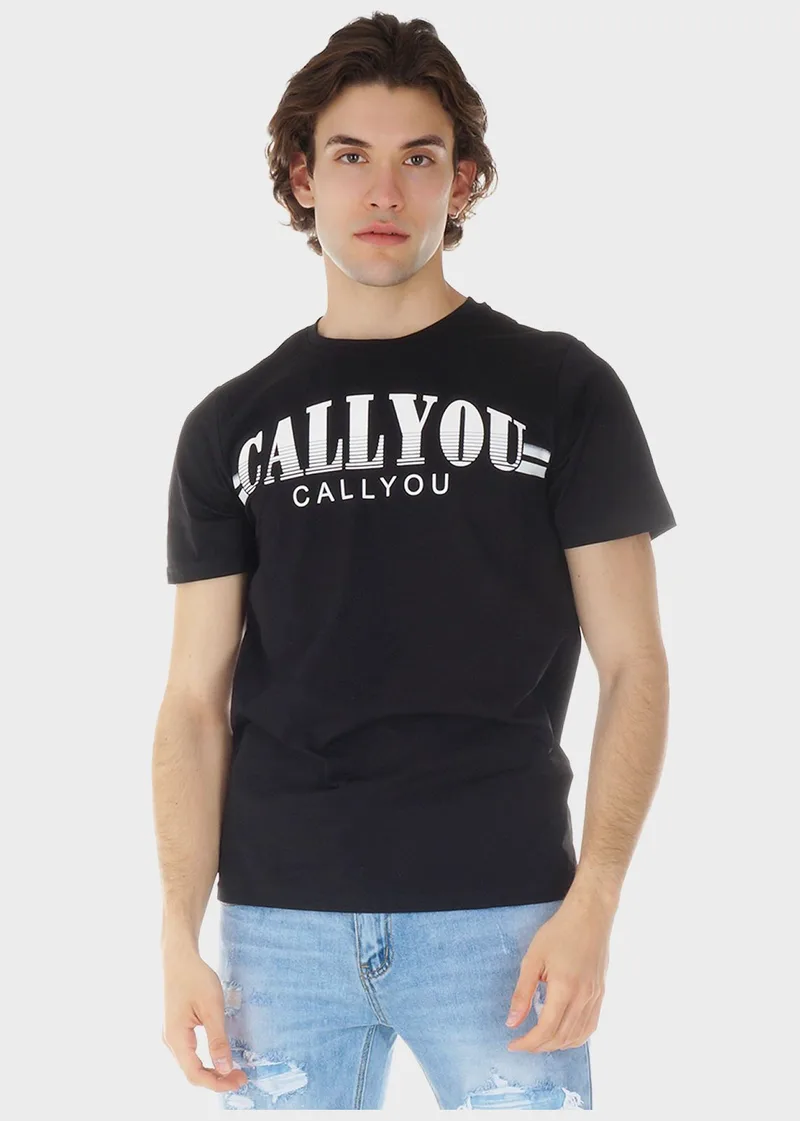 Ανδρικό Tshirt στάμπα Oversize γραμμή. ΜΑΥΡΟ