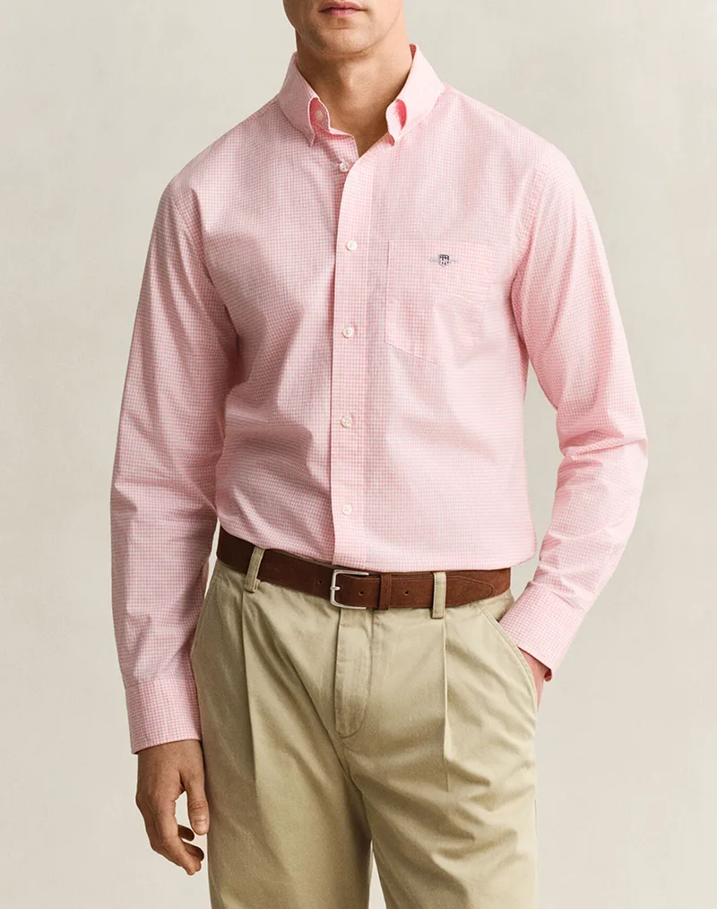GANT ΠΟΥΚΑΜΙΣΟ ΜΜ REG CLASSIC POPLIN GINGHAM SHIRT 3G3000150-666 LightPink