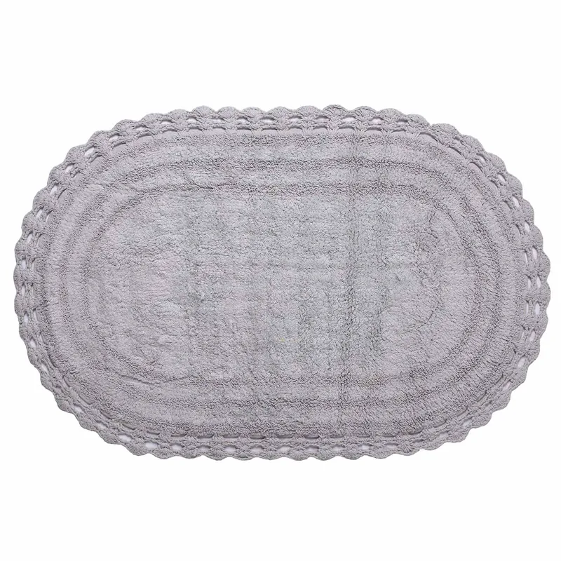 Πατάκι Μπάνιου (60x100) Silk Fashion Οβάλ Γκρι