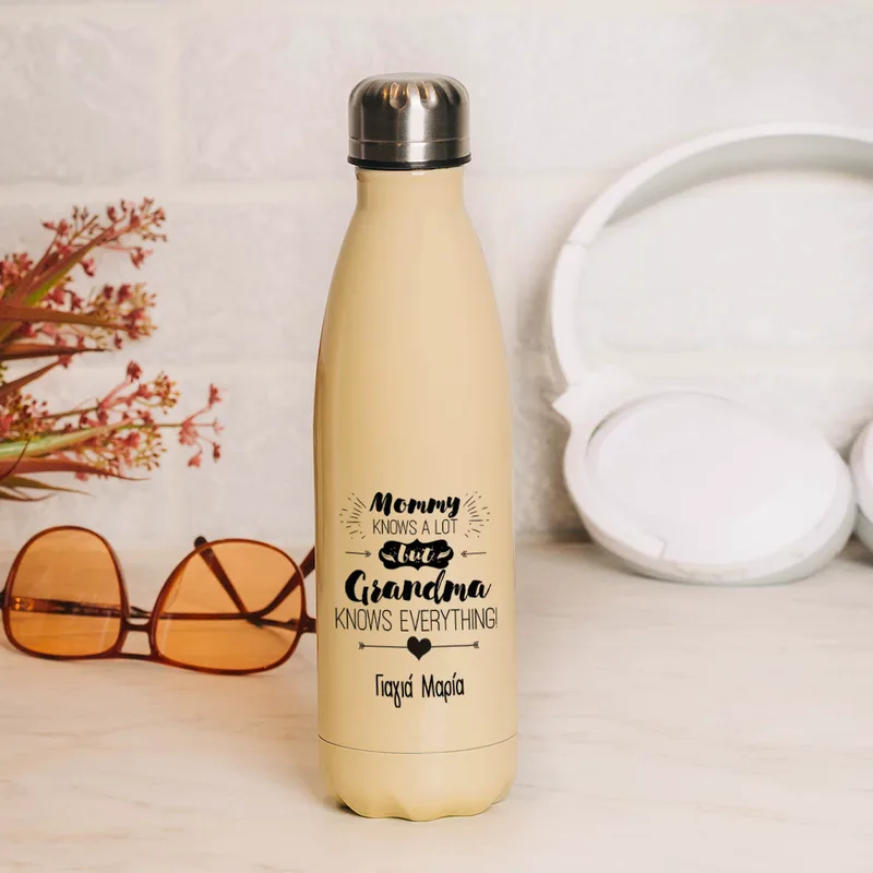 Grandma Knows Better - Μπουκάλι Θερμός 500ml - Κίτρινο