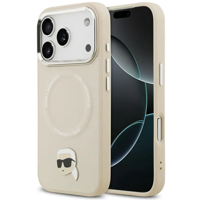 Θήκη Karl Lagerfeld Karl Pin MagSafe Μπεζ iPhone 17 Pro Max