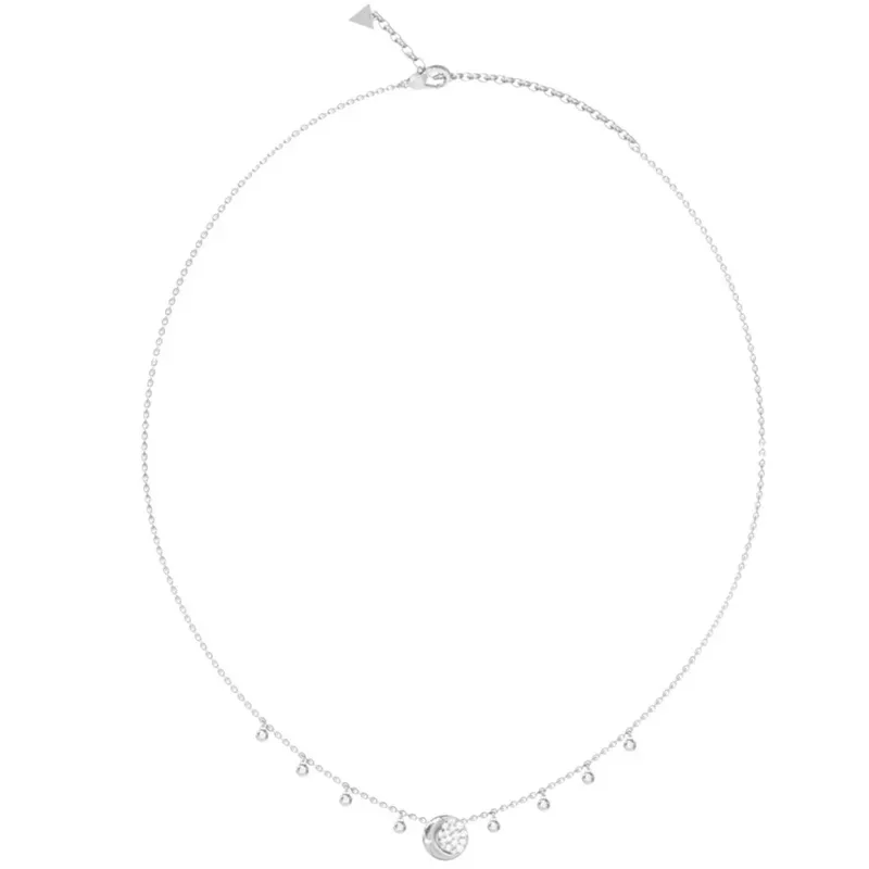 Ατσάλινο κολιέ με φεγγάρι και λευκές πέτρες Guess Marina JUBN06238JWRHT/U JUBN06238JWRHT/U Ατσάλι