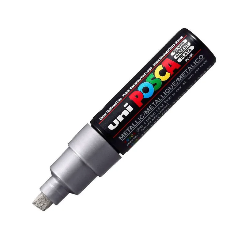 Μαρκαδόρος Posca PC-8K Πλακέ Silver 8.0mm Uni-Ball
