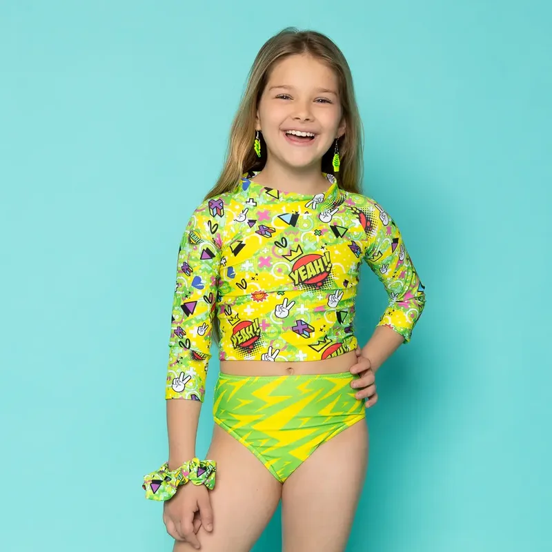 Girl's Long Sleeve Crop Top Bikini Borola