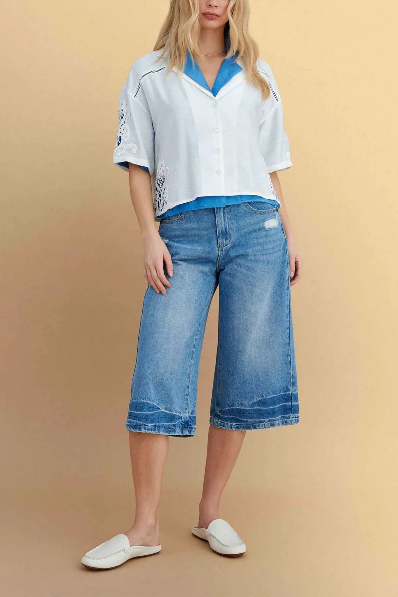 Attrattivo γυναικείο denim βερμούδα - 9923094 Denim Blue