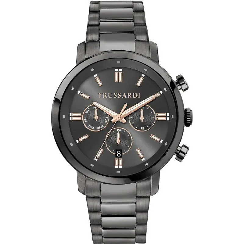 Trussardi T- Couple Black Stainless Steel Men's Watch R2453147012 R2453147012 Ατσάλι
