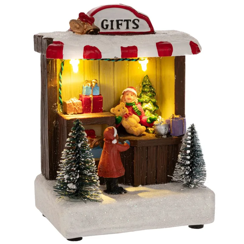 Χριστουγεννιάτικη Παράσταση Polyresin Με Φως Gift Shop 11x8x15,5εκ. iliadis 90737 (Υλικό: Polyresin) - Iliadis - il_90737