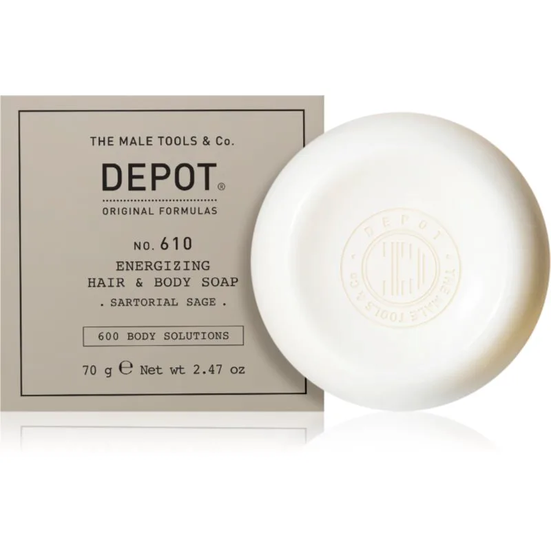 DEPOT 600 BODY SOLUTIONS NO. 610 ENERGIZING HAIR & BODY SOAP σαπούνι για σώμα και μαλλιά 70 γρ