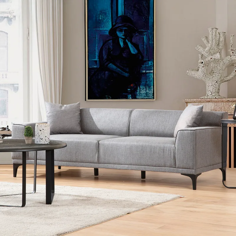 Τριθέσιος Καναπές Petra 3 - Light Grey 560Are2336 (215x87x86)