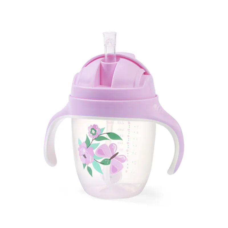 BabyOno Ποτηράκι Με Καλαμάκι Και Βαρίδι Lilac BN1464/05