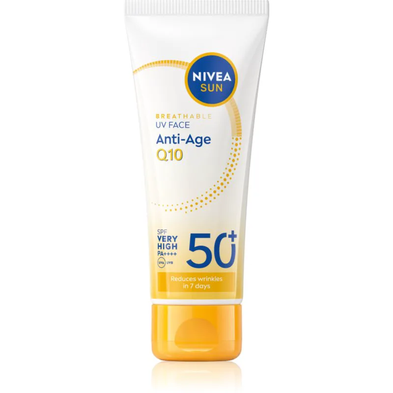 NIVEA SUN Anti-Age Q10 αντηλιακή κρέμα προσώπου με αντιρυτιδικά αποτέλεσματα SPF 50+ 40 ml