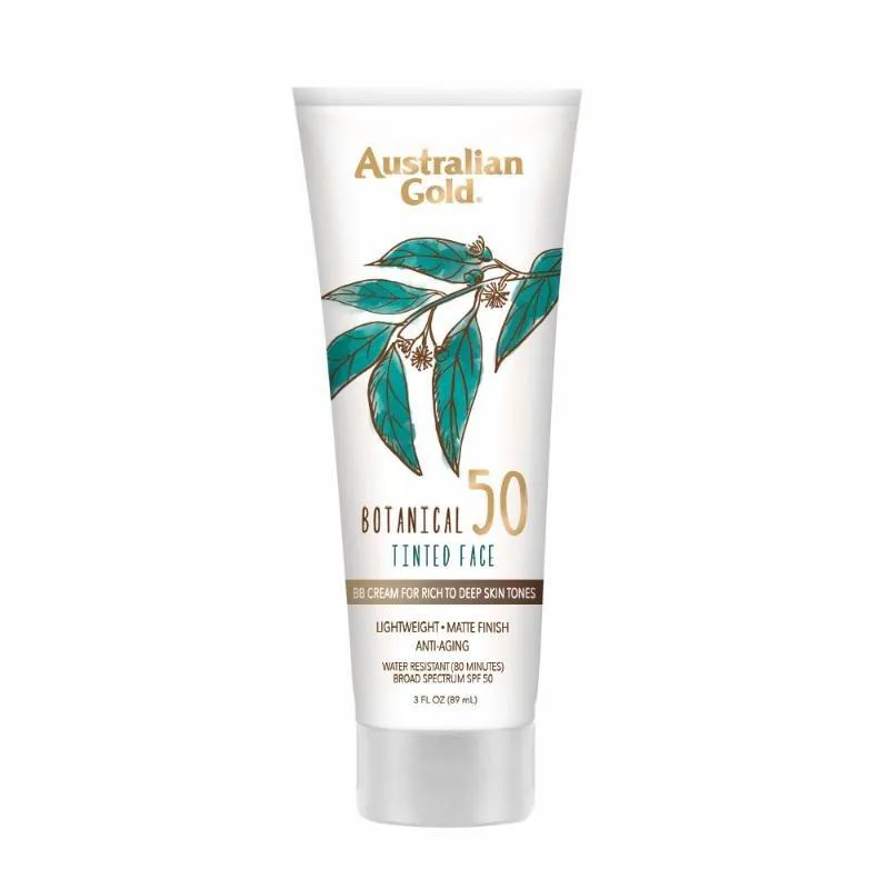 Australian Χρυσό Botanical Spf 50 Tinted Face, Rich-Deep 88ml -Αντηλιακή κρέμα προσώπου με χρώμα