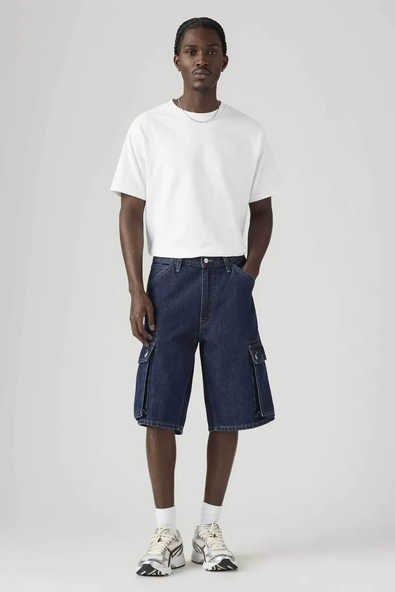 Levi's® ανδρική denim βερμούδα cargo Baggy Fit "478™" - 001GU0012 Denim Blue Σκούρο